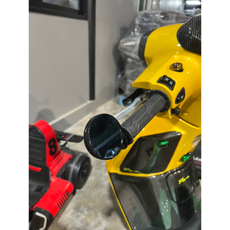 กระจกปลายแฮนด์ กระจกมองข้าง ทรงกลม อลูมิเนียมCNC เลนส์กระจกตัดแสงสีฟ้า ตรงรุ่น Honda Giorno/Click160 - รูปที่ 5