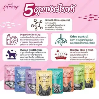 [12ซอง] Pramy อาหารเปียกแมว อาหารลูกแมว อาหารแมวโต อาหารแมวสูงวัย สูตรใหม่ ขนาด 70g พรี3-5วันบางรสชาติ