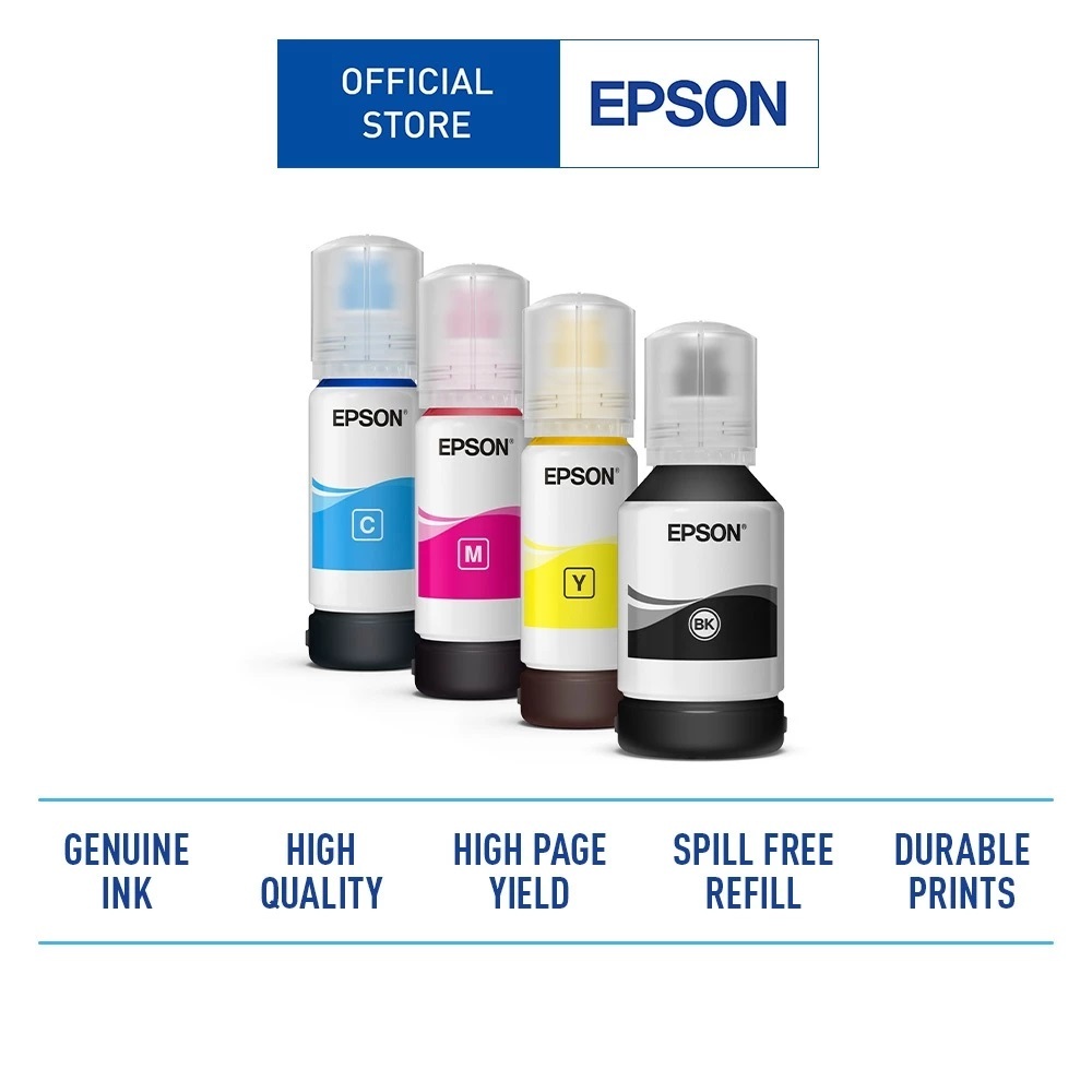 หมึกเติม EPSON 001 BK/C/M/Y ใช้สำหรับเครื่องปริ้นรุ่น Epson L4150 ,L4160,L6160,L6170,L6190(ไม่มีกล่อง)