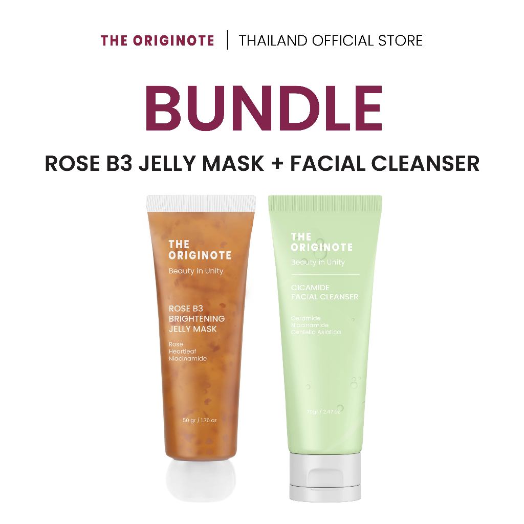 The Originote Rose B3 Brightening Jelly Mask + Cicamide Facial Cleanser เจลล้างหน้าที่อ่อนโยนต่อผิว