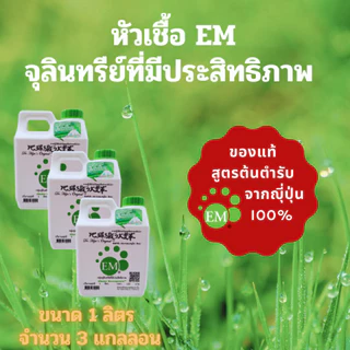 EMRO KANGYONG EM อีเอ็ม หัวเชื้อจุลินทรีย์ที่มีประสิทธิภาพ ขนาด 1 ลิตร จำนวน 3 แกลลอน ของแท้ 100% (สินค้าล็อตใหม่)