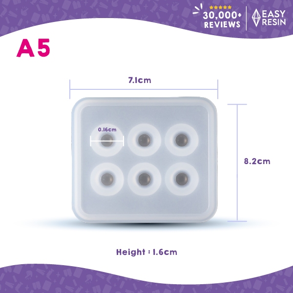 เเม่พิมพ์เรซิ่น(ซิลิโคน)เงา ขนาด:ขนาด: 8.2cmx7.1cm (A5)-Easy Resin.
