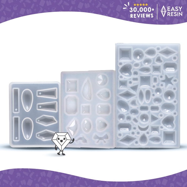ชุดเเม่พิมพ์เรซิ่น Jewelry set (ซิลิโคน)เงา 3 ชิ้น สำหรับเทเรซิ่น (F5)-Easy Resin
