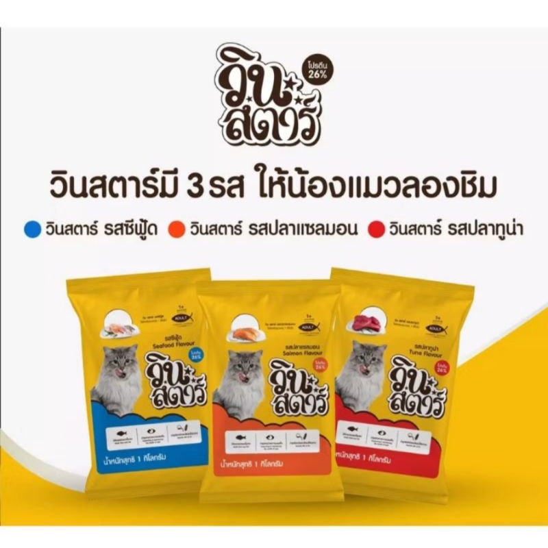 อาหารแมววินสตาร์ สำหรับแมวทุกสายพันธุ์ 1 kg
