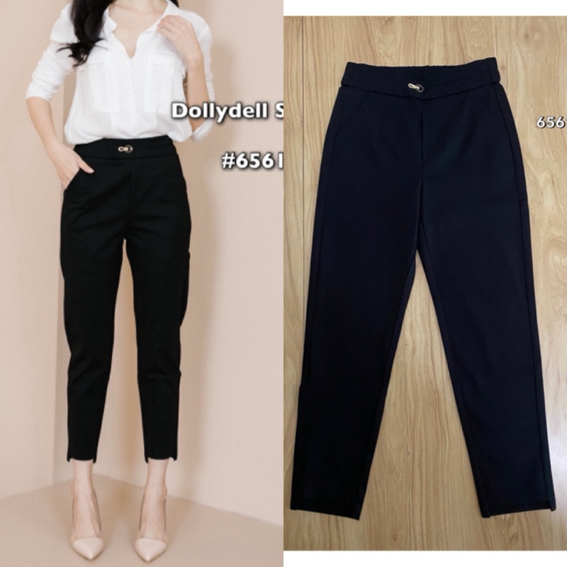 6561  กางเกงDoly Dell ทรงทำงาน สีดำ