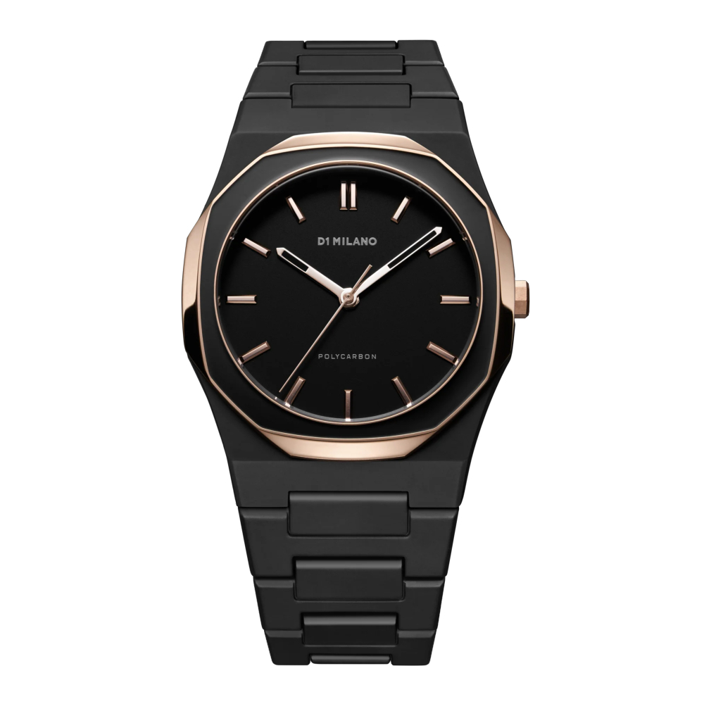 D1 Milano D1-PCBJ35 Polycarbon Black Mesh unisex watch 41 mm. นาฬิกา นาฬิกาข้อมือ
