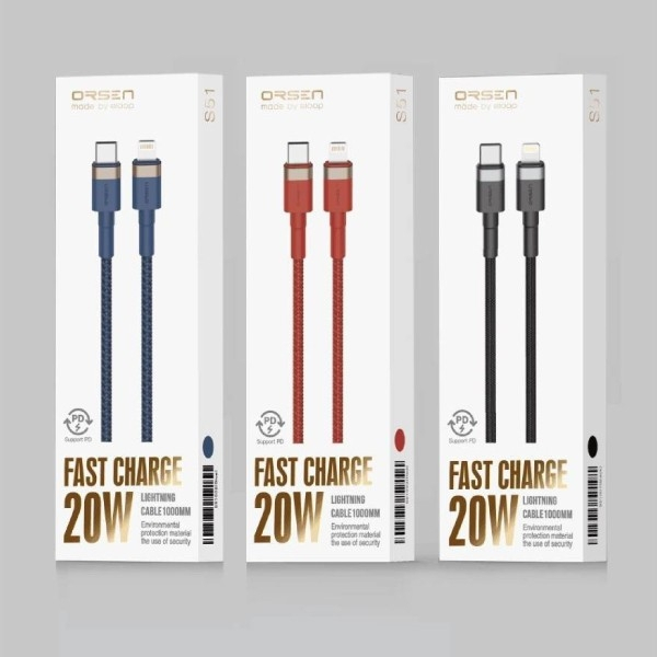สายชาร์จ Orsen S51 Type C to L Cable ความเร็วชาร์จ 3A ของแท้