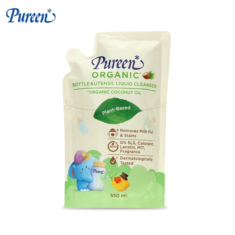 [สินค้าสมนาคุณ งดจำหน่าย] เพียวรีน น้ำยาล้างขวดนม สูตรออร์แกนิค 550 ml. (รีฟิล)