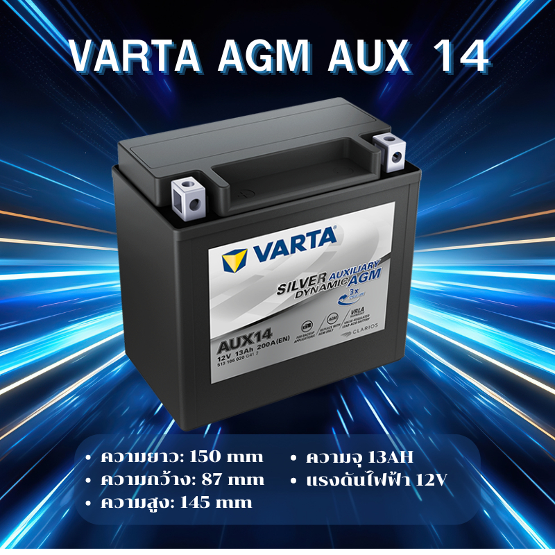 VARTA AGM AUX14 แบตเตอรี่สำรอง AGM สำหรับ Mercedes-Benz และ BMW **ลูกค้าไม่มั่นใจทักแชทก่อนสั่งซื้อน