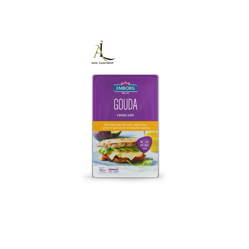 EMBORG GOUDA NATURAL ชีสแผ่น 150กรัม