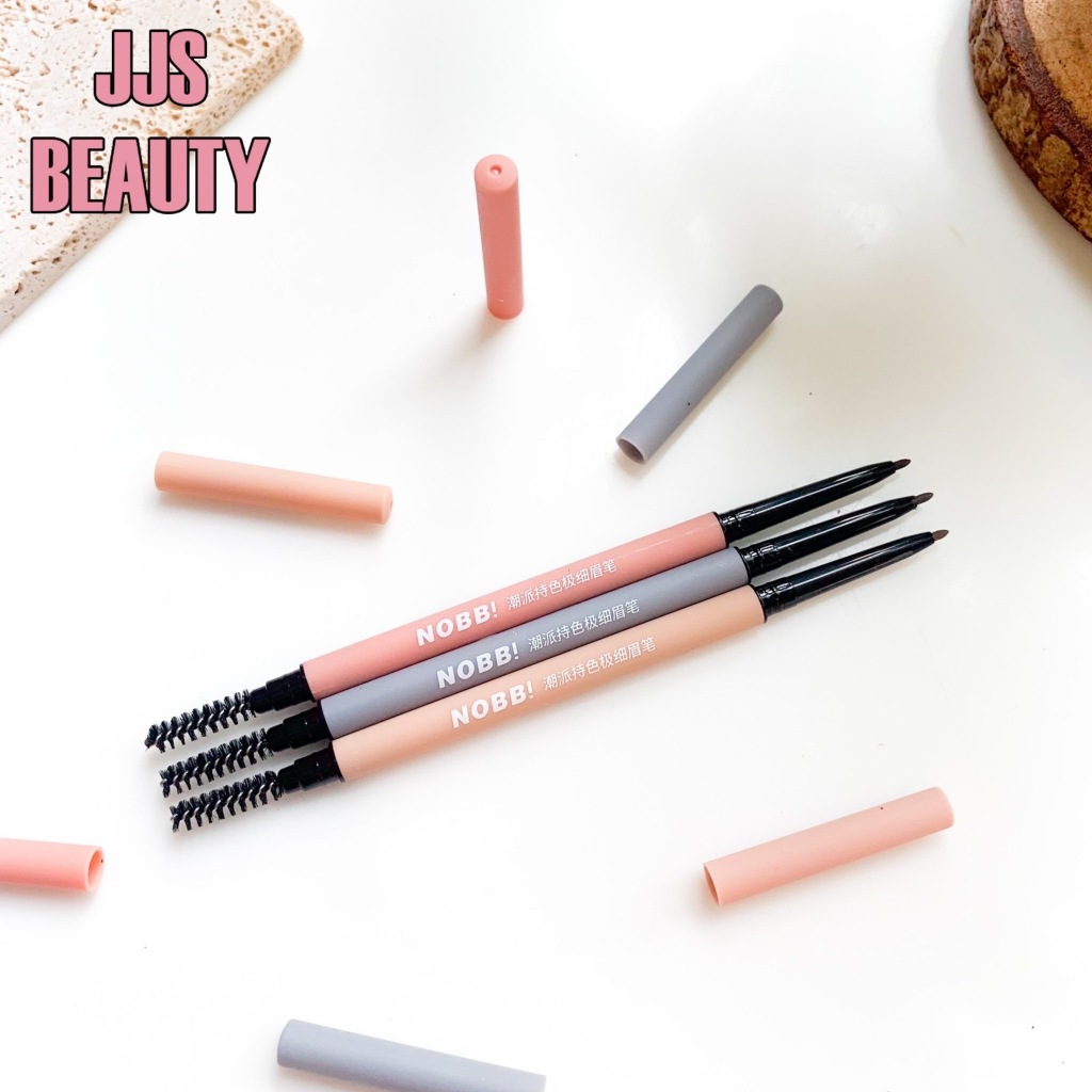 NOBB! 2in1 Auto Slim Eyebrow Pencil ดินสอเขียนคิ้วแท่งหมุน เนื้อนุ่ม ไม่บาดผิว วาดคิ้วเป็นทรง 1.5mm
