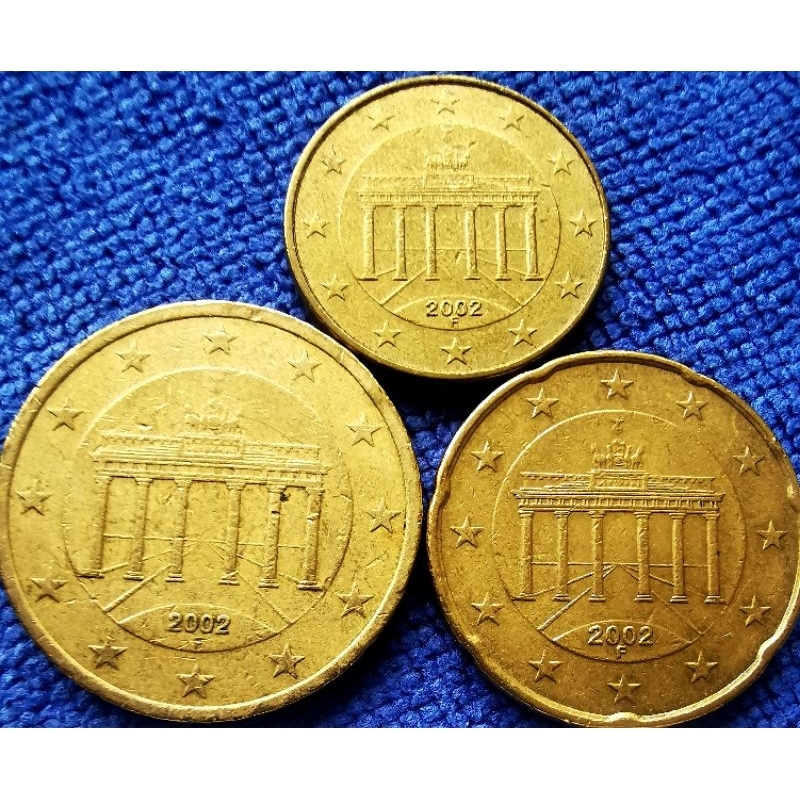 เหรียญ​ยูโร​ เยอรมัน​ Germany, ชุด​10,20,50​ Euro​Cent, ใช้แล้ว, #4269