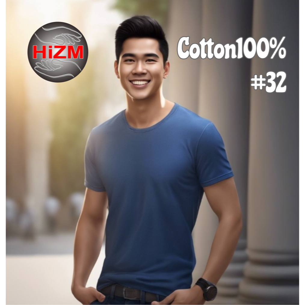 เสื้อยืดผ้าคอตตอนแท้ HiZM เสื้อใส่สบาย เสื้อยืดคอกลมสีพื้น เสื้อเปล่า เสื้อมือหนึ่ง เสื้อคอกลม เสื้อ