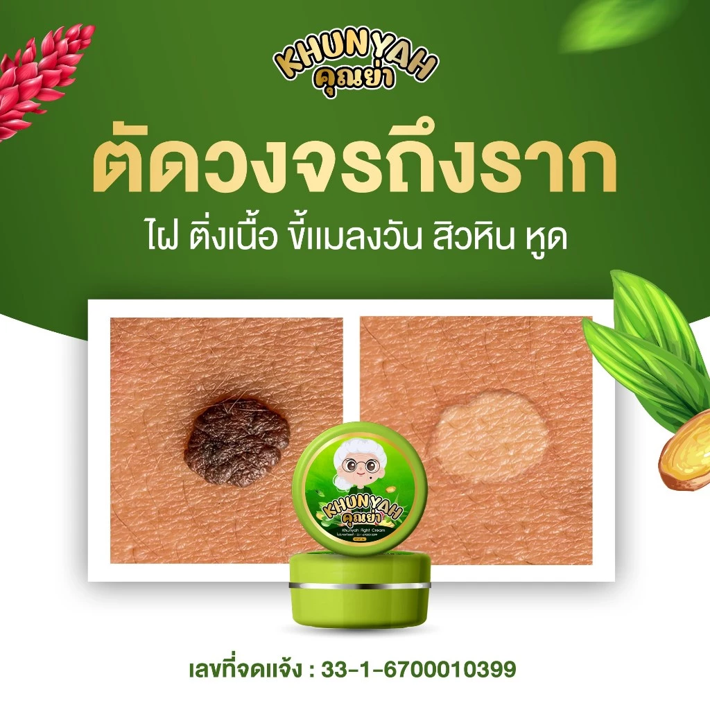 [ของแท้] ครีมไฝคุณย่า ขี้แมลงวัน ติ่งเนื้อ หูด ตาปลา แก้ปัญหา กระ สิวหิน ครีมแต้มไฝคุณย่า ไฝ หูด จี้ไฝ แต้มไฝ