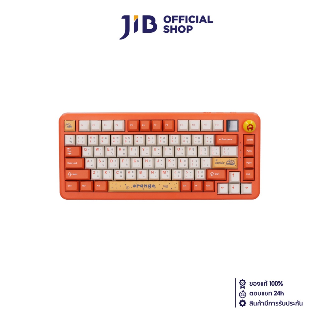 WIRELESS KEYBOARD คีย์บอร์ดไร้สาย AJAZZ AK820 MAX SCREEN VERSIONORANGE-WHITE-YELLOW AVOCADO SWITCH R