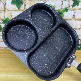 กระทะทอดไข่ดาว ไข่เจียว 3 หลุม เคลือบNon-Stick กระทะทำอาหารเช้า T-223