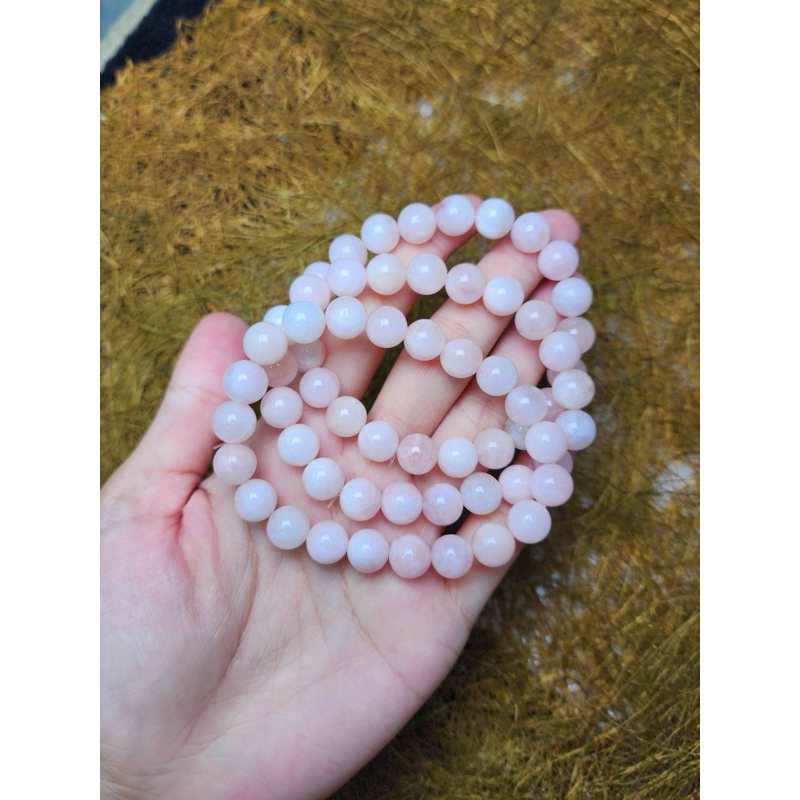 สร้อยข้อมือมอร์แกไนต์ ขนาด 9 มิลลิเมตร (Morganite bracelet)