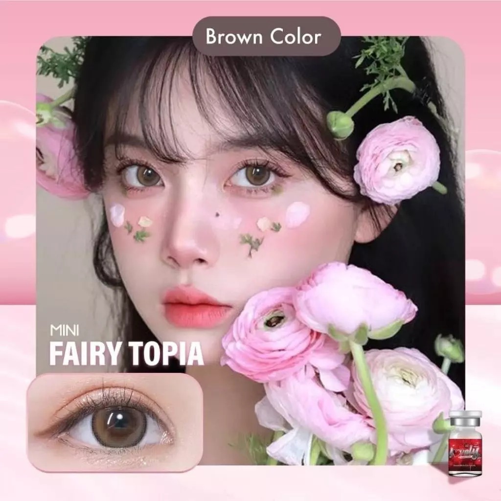 คอนแทคเลนส์🌈Fairy Topia🌈 Brown / Gray (Lovelylens) ขนาดมินิ💖ธรรมชาติ ละมุนสุดๆ