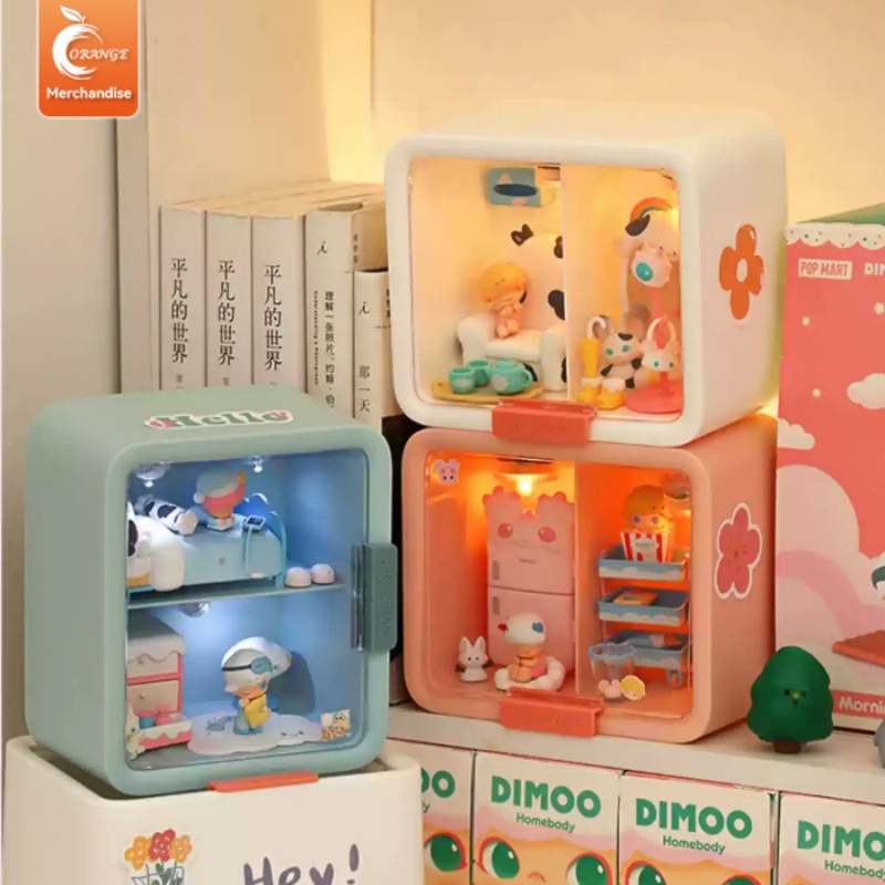 ORANGE【พร้อมส่ง】2ชั้น กล่องเก็บโมเดล ชั้นวางโมเดลอคริลิค กล่องใส่ของ มัลติฟังก์ชั่น กล่องเก็บผ้าฝ้ายเครื่องสำอาง