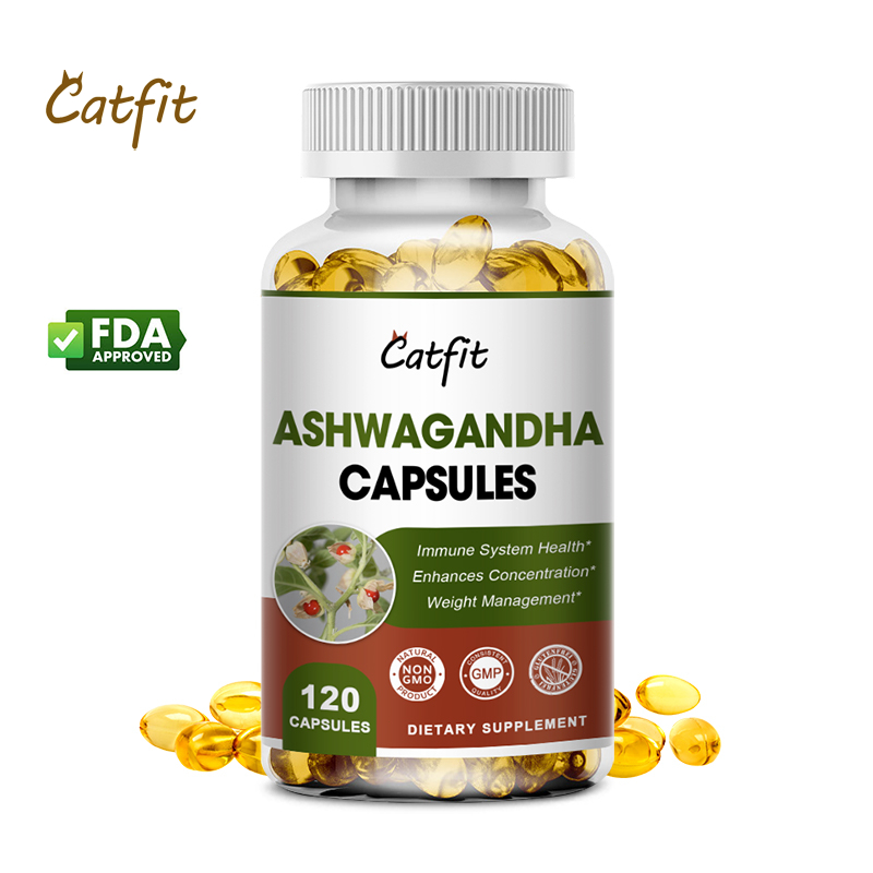 Catfit Ashwagandha Capsules อัชวินธา ช่วยให้นอนหลับดีขึ้น บรรเทาความเครียด เผาผลาญไขมัน ลดน้ำหนัก เพิ่มพลังงาน 120 ชิ้น