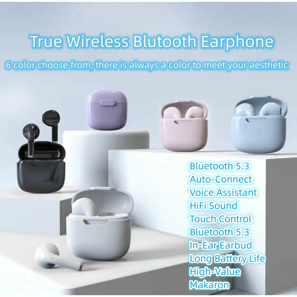 หูฟังบลูทูธไร้สายTWS B2 เวอร์ชั่น5.3 มาใหม่ คุณภาพเสียงดี ฟังชัด ใช้งานง่าย พกพาสะดวก มีหลายสีให้เลือก