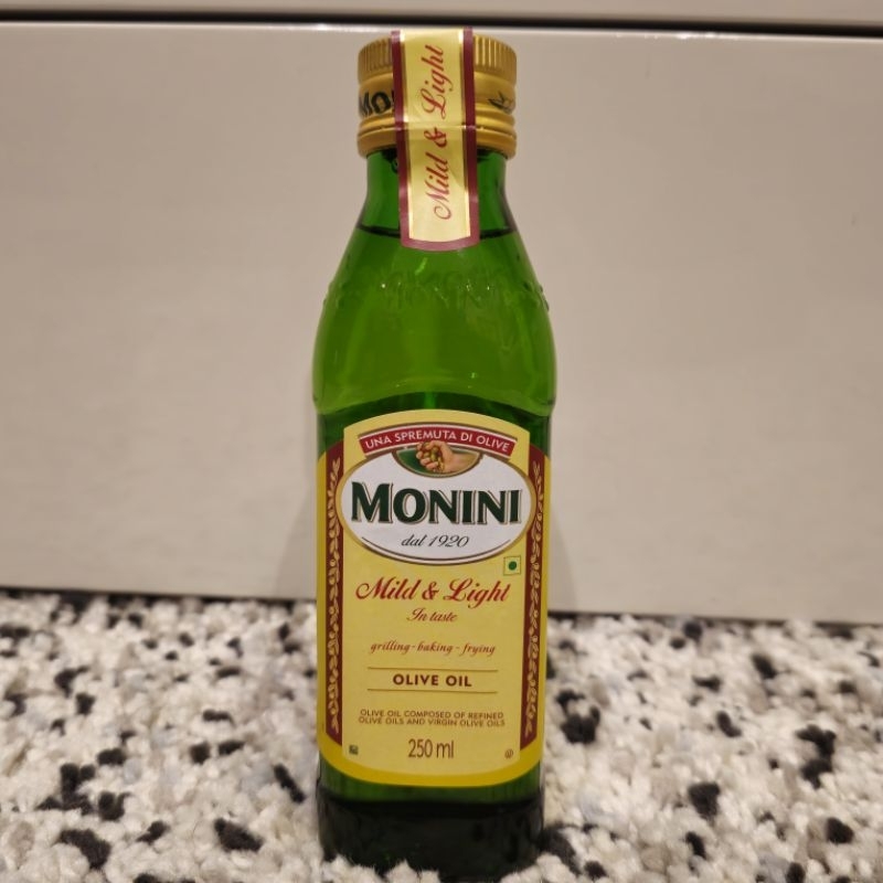 [1 ขวด] โมนีนี่ มายด์แอนไลท์ โอลีฟออยล์ น้ำมันมะกอกผ่านกรรมวิธี 250มล Monini Mild&Light Olive Oil 250ml