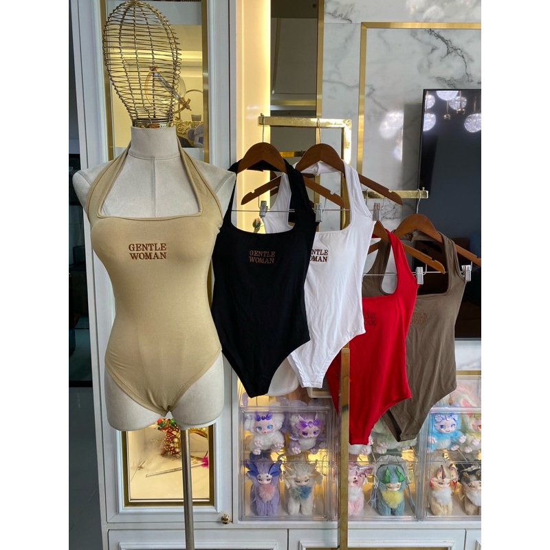 mnv_shop ลายมาใหม่นะคะ เรย่อนเกรดA เสริมฟองน้ำ บอดี้สูทคล้องคอ ทรงอกเหลี่ยม