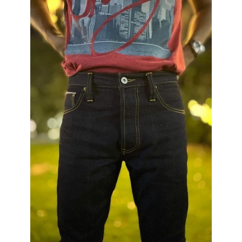 👹FUTHARK DENIM (Creator)👹 กระบอกเล็ก ริมแดง 16 Oz. [ปักแดง]❤️