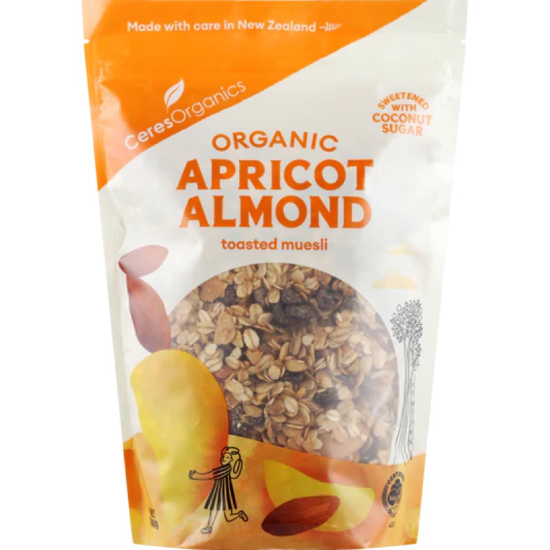 organic muesli apricot almond toasted 700g. มูสชี่ แอปริคอท อัลมอน โทสเตด นำเข้าจากนิวซีแลนด์ 🇳🇿