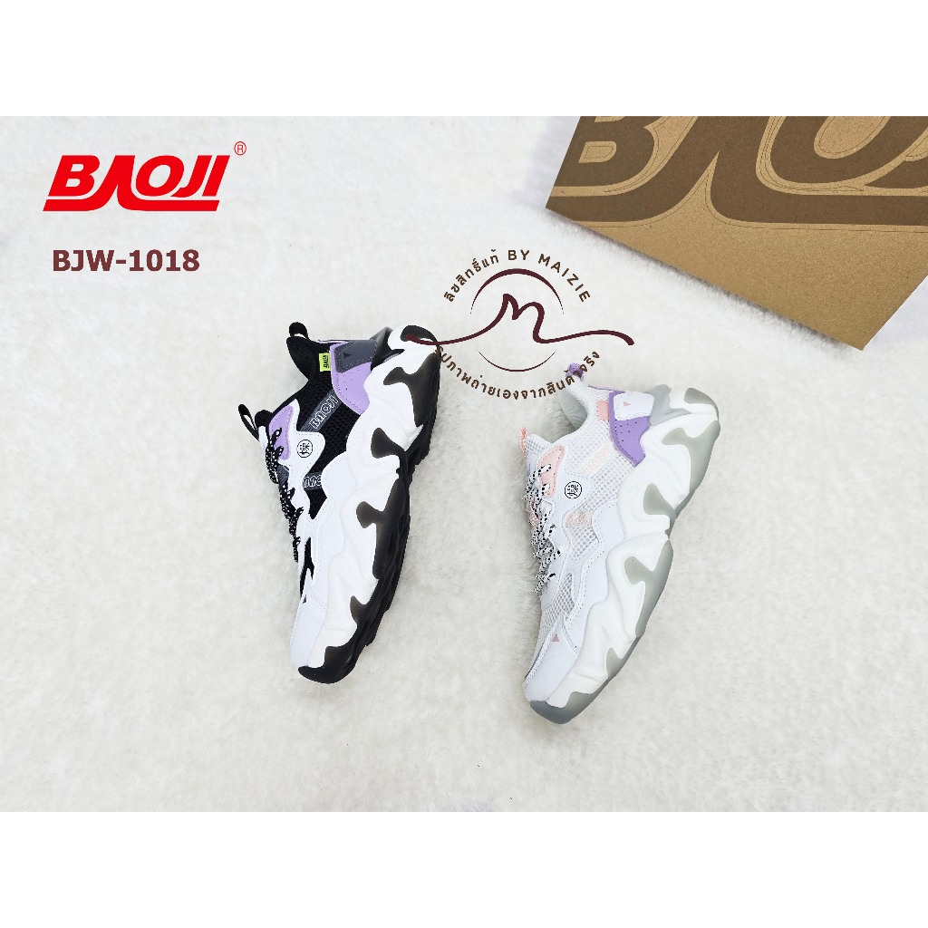 **BAOJI** [ลิขสิทธิ์แท้ ตัวแทนขายเอง] (BJW-1018) รองเท้าผ้าลำลอง มียางกันลื่นเอ็นแก้ว *ผู้หญิง* ส้นสูง 5 ซม.