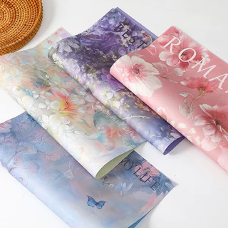 กระดาษห่อของขวัญลายดอกไม้ สไตล์ภาพวาดสีน้ำมัน