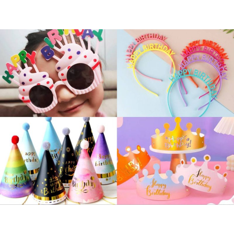 หมวกHappy Birthday มงกุฎHappy Birthday  แว่นHappy Birthday