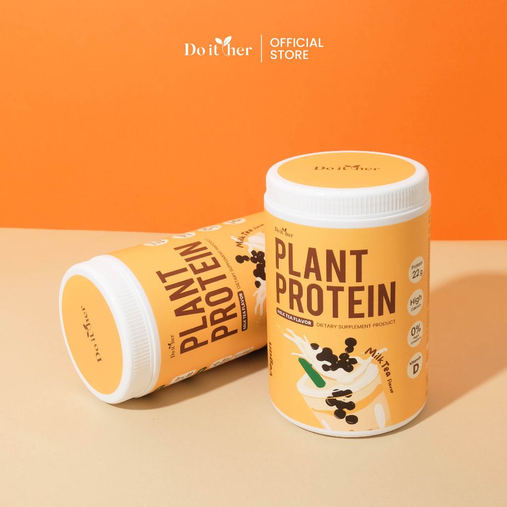 Do it her Plant Protein โปรตีนพืช รสชานมบราว์ชูการ์ 2 กระปุก