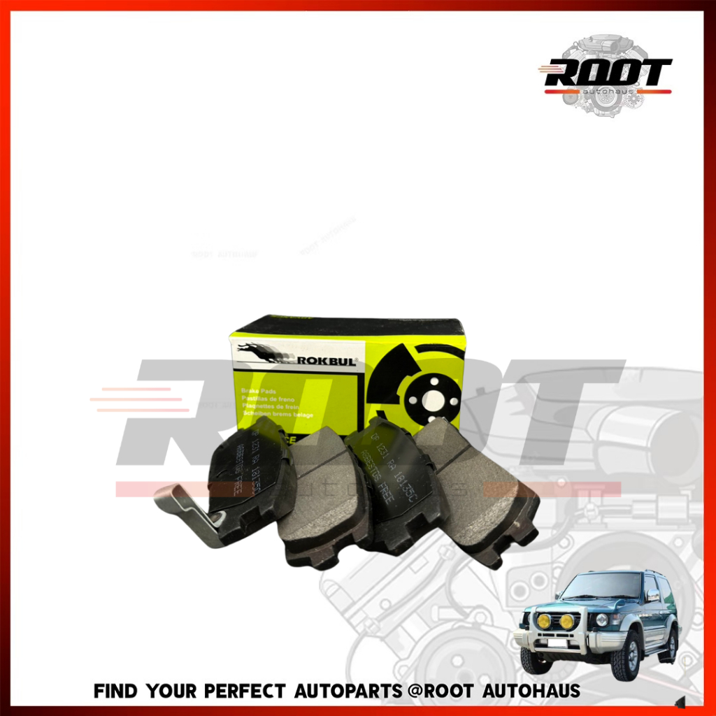 ROKBUL ผ้าดิสเบรคหลัง MITSUBISHI PAJERO 3.5L V6 4WD ปี 91 - 00 เบอร์ DP1231RA