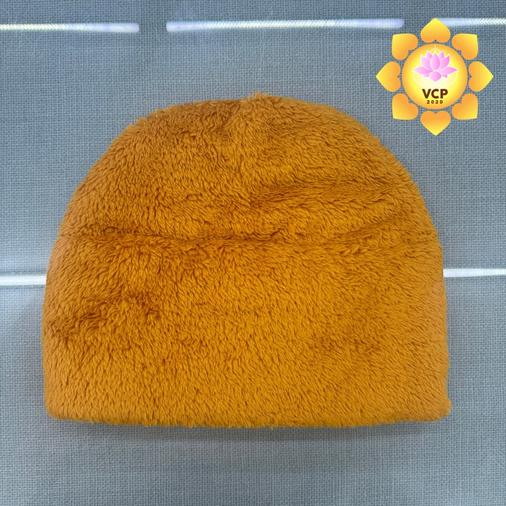 หมวกกันหนาว พระสงฆ์ ผ้าโพลีบัว แบบหนานุ่ม สีพระราชทาน - รูปที่ 2