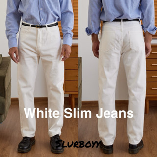 (ส่งด่วน กทม 4 ชม.) SLURBOYY White Jeans  กางเกงยีนส์ขายาวขา…