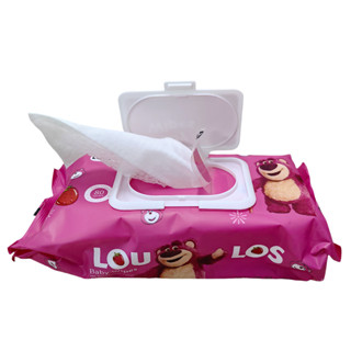 ทิชชูเปียกห่อใหญ่ (ราคา/ 1 แพ็ค)หมี  LOTSO แผ่นใหญ่ ทิชชู่เป…