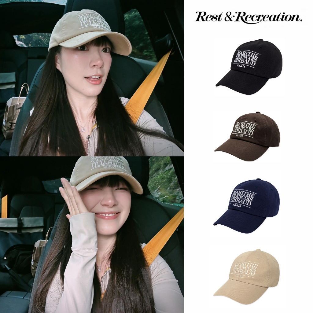 New หมวก Rest and Recreation แท้ RR LOGO COTTON BALL CAP หมวกเกาหลี/ที่บังแดด/หมวกกันแดด