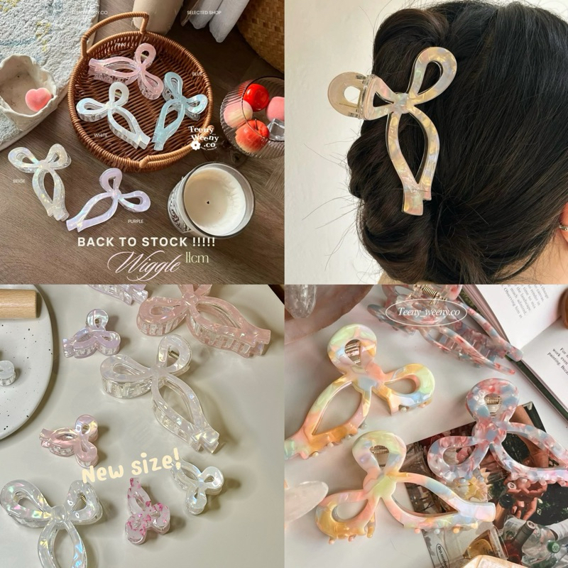 สีใหม่!🍐🍊🩵 กิ๊บโบว์ พร้อมส่ง🎀🩰!🪐 กิ๊บหนีบผมขนาดใหญ่ 10-11cm รุ่น Wiggle➰ กิ๊บโบว์เจ้าแรกในไทย 🎀 ---t