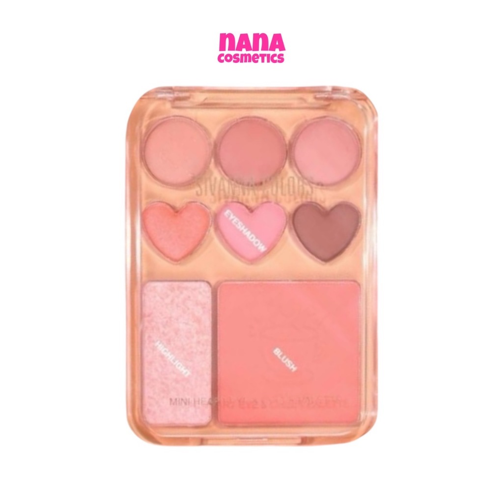 HF704 ซีเวนน่าคัลเลอร์ส มินิฮาร์ท อาย แอนด์ ชีค พาเลทท์ Sivanna Colors mini heart eye & cheek palette