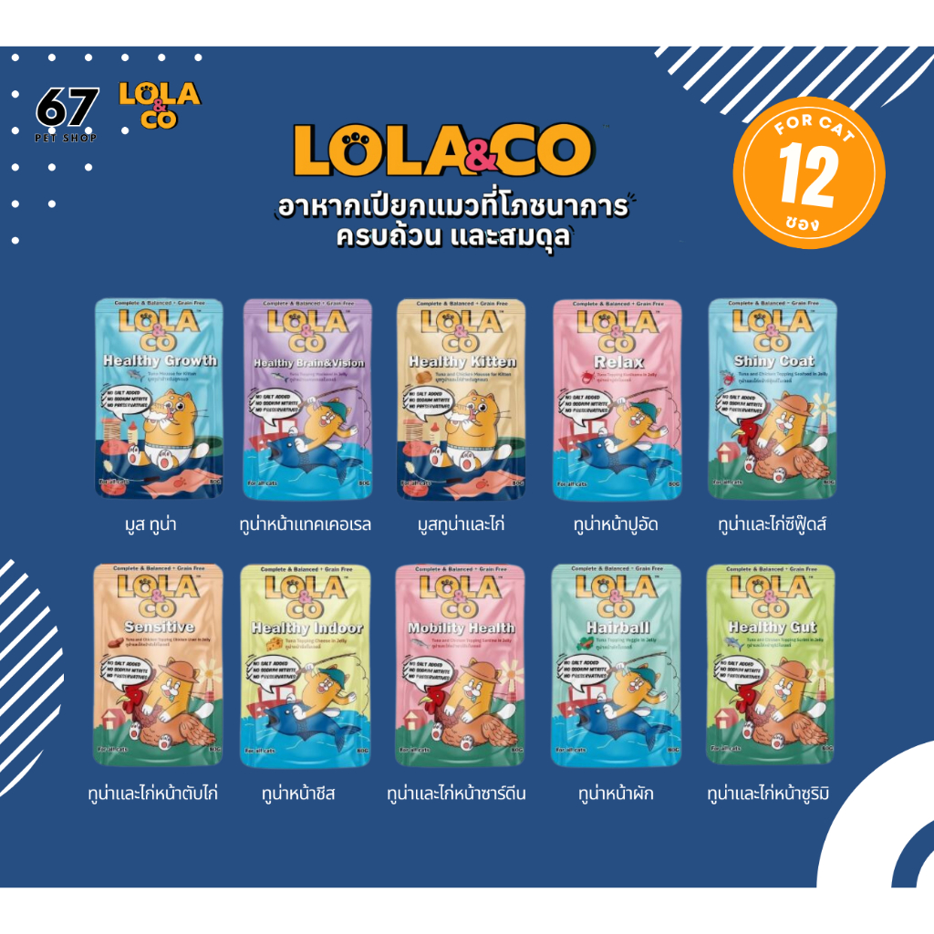 Lola & Co - Wet Food for Cat in Pouch อาหารแมวเพาซ์ ยกโหล