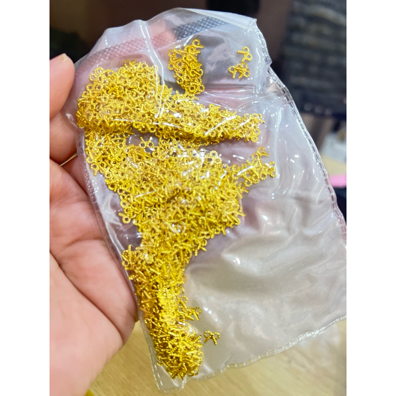 อะไหล่ทองบาง ตกแต่งเล็บ โบว์จิ๋ว ถุง100ชิ้น20฿