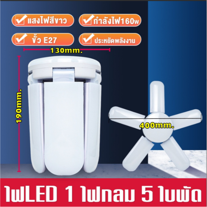 หลอดไฟ LED ทรงใบพัด ประหยัดพลังงานไฟ ปรับมุมโคมไฟได้ Deformable lamp พับเก็บได้