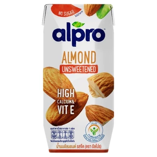 ยกลัง x2 นมอัลมอนด์ อัลโปร ยูเอชที รสจืด 180 มล. (48 กล่อง) นมแพลนต์เบส UHT Alpro Almond Milk Unsweetened 180 ml