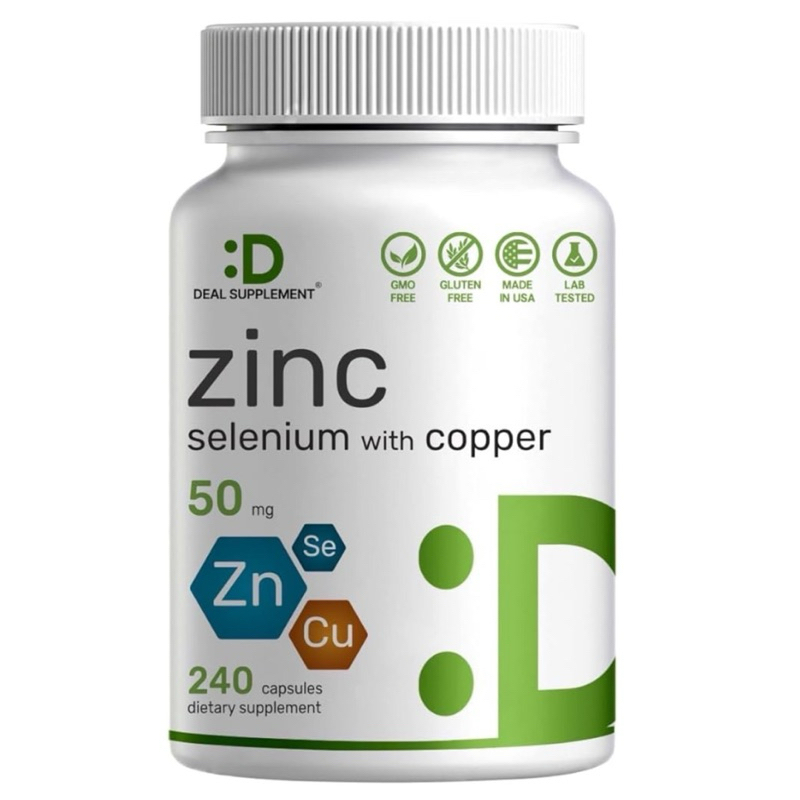 [ DEAL SUPPLEMENT ]‼️หมดอายุ  05/2027 ‼️❇️ ZINC + SELENIUM + COPPER ( 3 IN 1 )( เสริมภูมิคุ้มกัน )( 240 แคปซูล💊 )