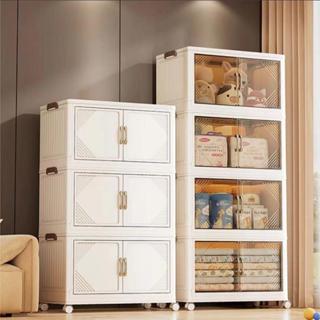 กล่องเก็บของ 100L กล่องพลาสติกพับได้ เปิดได้หลายด้าน มีล้อ ต…