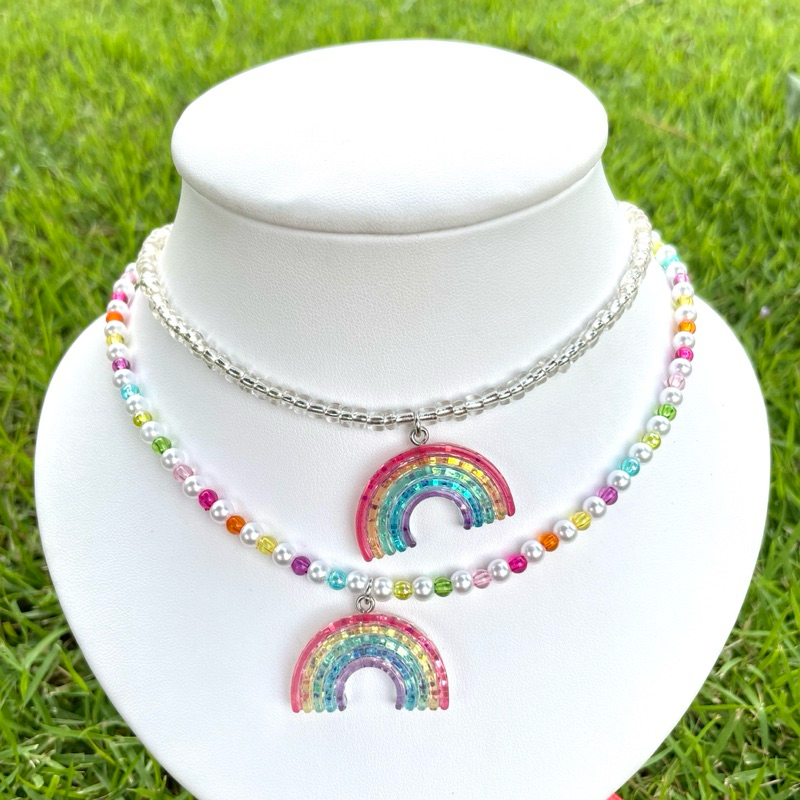 Piing me rainbow necklace | สร้อยคอพร้อมจี้สายรุ้ง 🌈✨