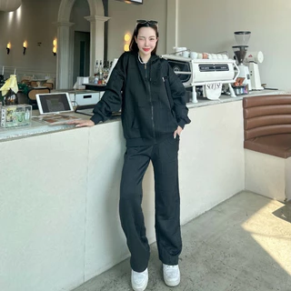 ทรงหลวม ปั้มลายตัวอักษรนูน สไตล์เกาหลี ฮิปฮอป เสื้อแจ็คเก็ตผู้หญิง เสืhอแจ็คเก็ต เสื้อกันหนาวแขนยาวมีหมวก มีฮู้ด TZ92