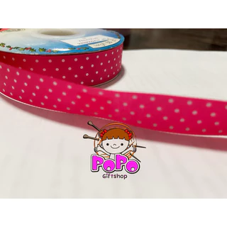 ริบบิ้นผ้าต่วน ลายจุด 7 สี สูง 2.2 ซม 100 ซม 10 บาท