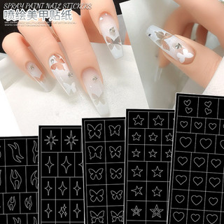 สติกเกอร์ลายฉลุ #เซต1 สไตล์ฝรั่งเศส สําหรับตกแต่งเล็บ มีให้เลือกมากกว่า 100แบบ